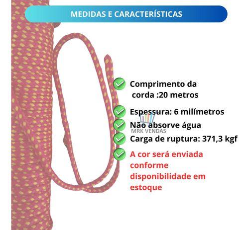 Imagem de Corda Multiuso 6mm 20 Metros  Construção Camping Selva Amarração Forte Nf