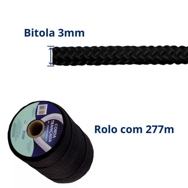 Imagem de Corda Polipropileno Trançada Ø3mm - Rolo 277 Metros