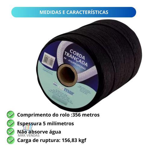 Imagem de Corda Pp Trançada Virgem Seda 5mm Multiuso Resistente Forte Amarração