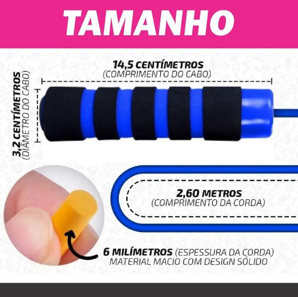 Imagem de Corda Pular Crossfit com Rolamento Profissional Silicone Cabo Pegador Borracha 2,5m