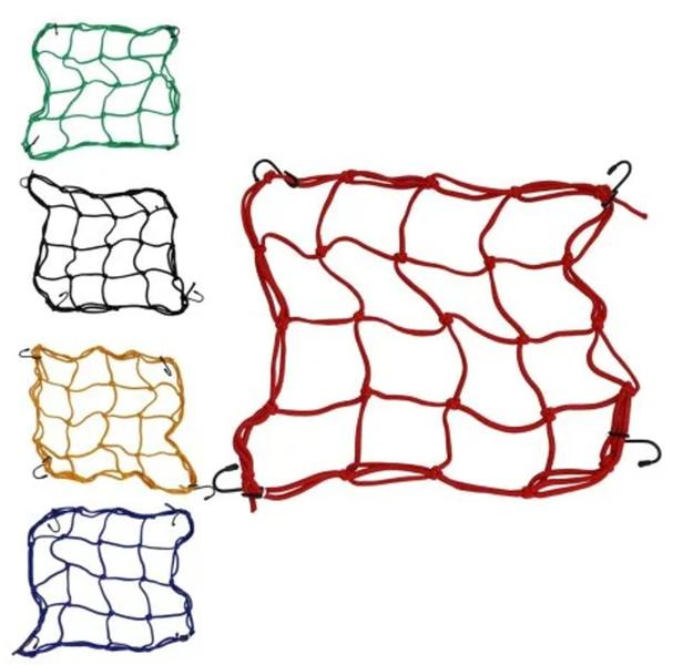 Imagem de Corda Rede Elástica Com Gancho Bagageiro Motos e Carros 30x30cm