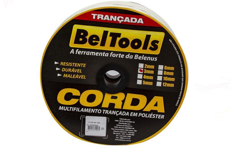 Imagem de Corda Seda Branca Carretel 3mm 400 metros Beltools