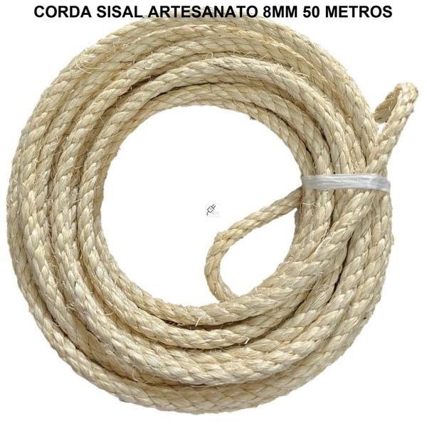 Imagem de Corda sisal alta qualidade artesanato decoração 8mm 50mts