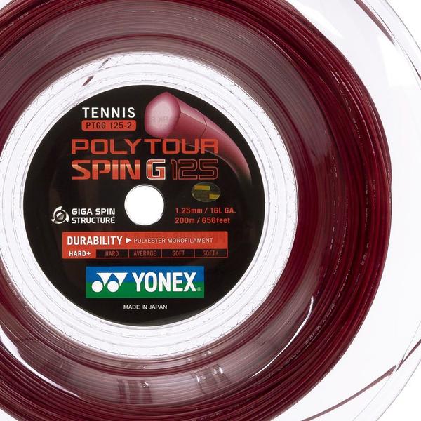 Imagem de Corda Yonex Polytour Spin G Vermelha - Rolo com 200 Metros