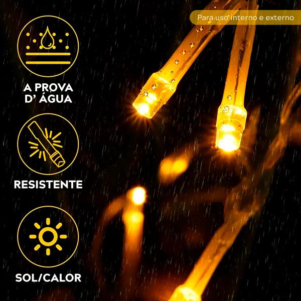 Imagem de Cordão 100 Leds Luz Natal Fixo 10M Extensível Prova D'Água