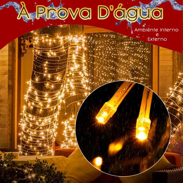 Cordão 100 Leds Luz Natal Fixo 10M Extensível Prova D'Água - Klizz Imagem de Cordão 100 Leds Luz Natal Fixo 10M Extensível Prova D'Água