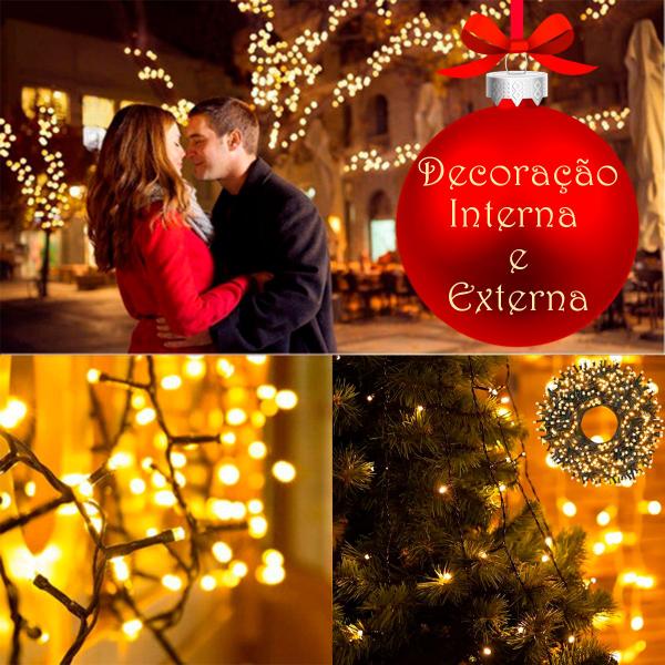 Cordão 100 Leds Luz Natal Fixo 10M Prova D'Água Extensível - Klizz Imagem de Cordão 100 Leds Luz Natal Fixo 10M Prova D'Água Extensível