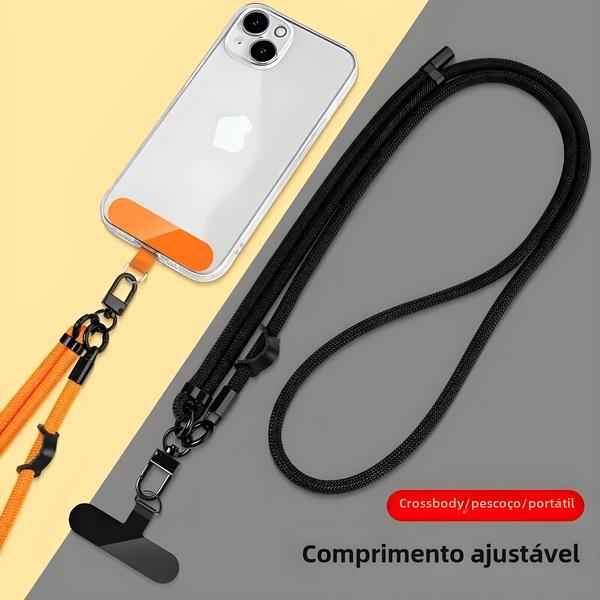 Imagem de Cordão Ajustável para Celular - Alça Crossbody Anti-Perda (7mm) para iPhone, Samsung, Xiaomi e Huawei