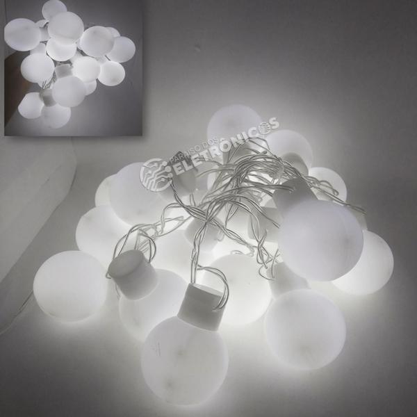 Imagem de Cordão Com 20 Lâmpadas Led 5cm Branco Frio Lindos Efeitos Decoração De aniversario e Natal 605