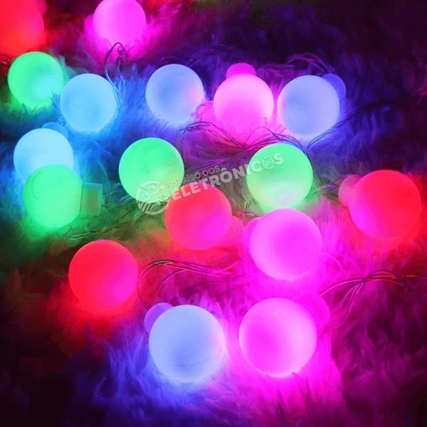 Imagem de Cordão Com 20 Lâmpadas Led Colorido Lindos Efeitos Para Casamento Aniversario - 607