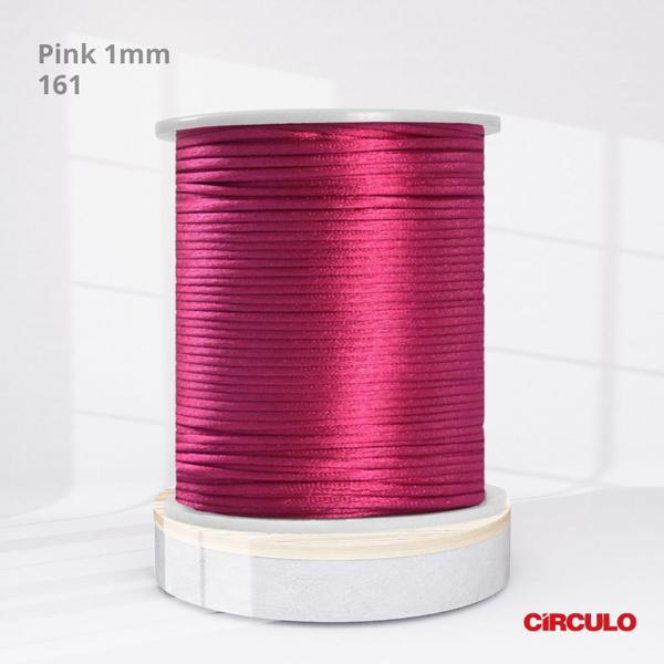 Imagem de Cordão de Cetim Rabo de Rato Circulo 1mm com 50mts Cor Pink 161