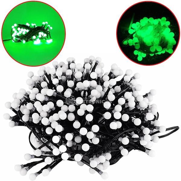Imagem de Cordão De Lâmpadas 100 Luzes Leds Bolinhas Verde Fio 8 Metros 616