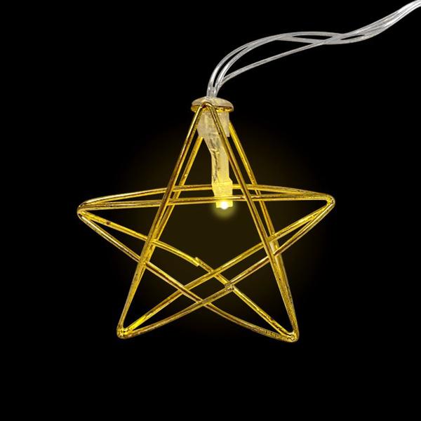 Cordão de Led Pisca Estrela 6,6cm - Branco Quente 2m 110V - 1 Unidade - Rizzo Imagem de Cordão de Led Pisca Estrela 6,6cm - Branco Quente 2m 110V - 1 Unidade - Rizzo