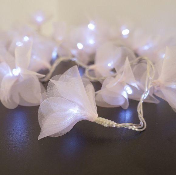 Imagem de Cordão de Luz Pompom Organza Rosa Bebê - 360cm