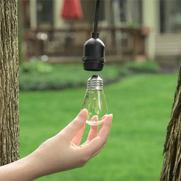 Cordão de Luzes Externo com Prolongador Varal Iluminação 10 Lâmpadas Soquete E27 Decoração Festa Casamento Gambiarra - EMBU LED Imagem de Cordão de Luzes Externo com Prolongador Varal Iluminação 10 Lâmpadas Soquete E27 Decoração Festa Casamento Gambiarra