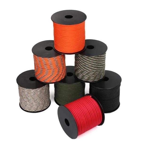 Imagem de Cordão de Paracord 4mm - 50m, 7 Núcleos, para Sobrevivência, Acampamento e Escalada