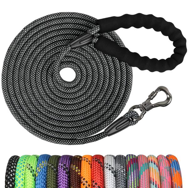 Imagem de Cordão de retenção longo Dog Leash NTR de 15 m com gancho giratório com fechadura