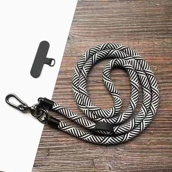 Imagem de Cordão De Telefone Crossbody Ajustável Preto E Branco Multifuncional Alça De Cartão De Fixação