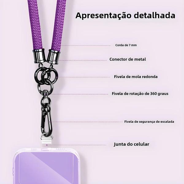 Imagem de Cordão De Telefone Crossbody Ajustável Preto E Branco Multifuncional Alça De Cartão De Fixação