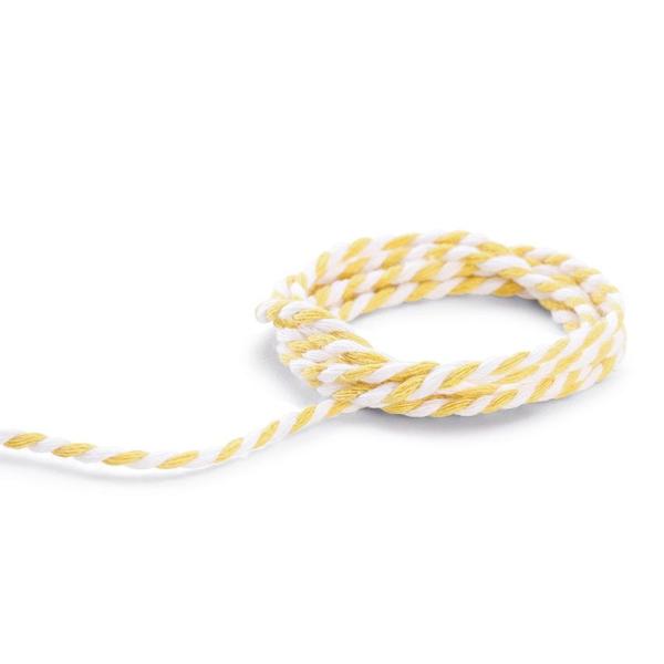 Imagem de Cordão Decorativo com Listras - Amarelo/Branco - 3 cm x 500 cm - 1 unidade - Cromus - Rizzo