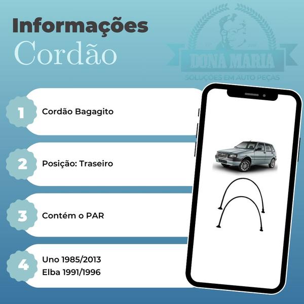 Imagem de Cordao do bagagito tampa porta malas uno 1985/2013 elba 1991/1996