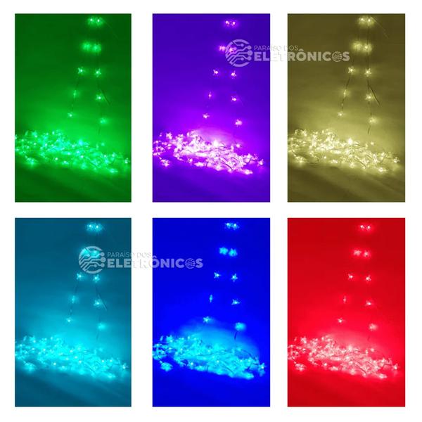 Imagem de Cordão Efeito Piscante em Movimento LED 10m Estrelas Coloridas 100 Luzes TB1875
