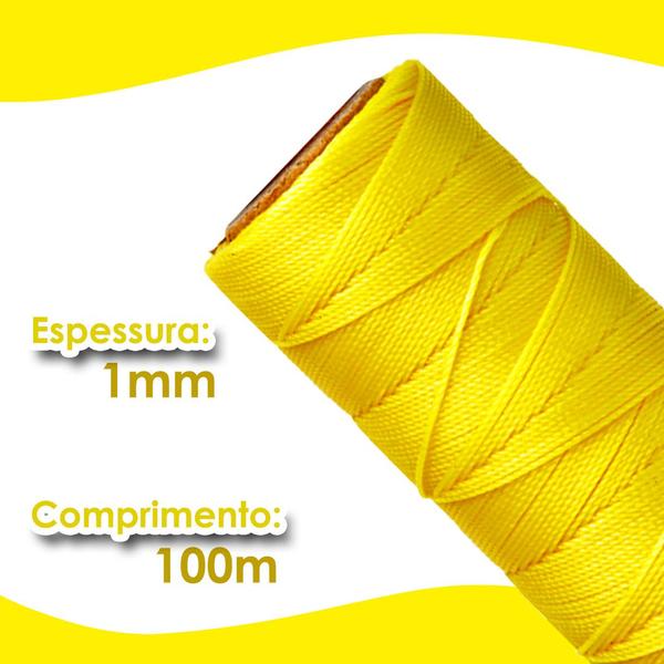 Imagem de Cordão Encerado 1mm - Fio Cordone Amarelo Gema - 100 Metros - Nybc