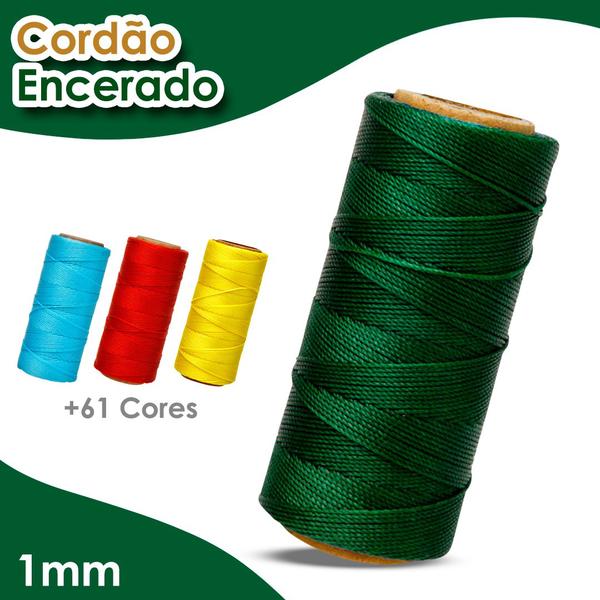 Imagem de Cordão Encerado 1mm - Fio Cordone Verde Garrafa - 100 Metros - BRX