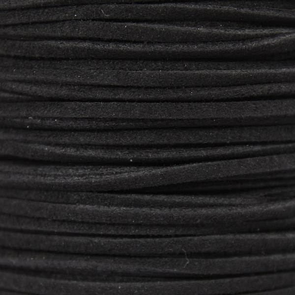 Imagem de Cordão Fio Tira material sintético Camurça Suede 2.7mm 20 Metros - Preto & Cinza