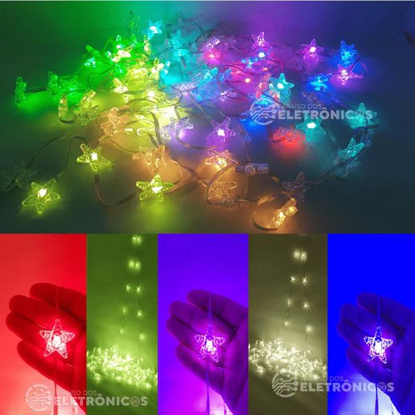 Imagem de Cordão LED 10m Estrelas USB RGBW Coloridas 100 Luzes Com Controle e APP  TB1875