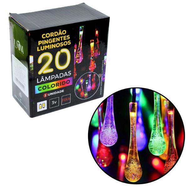 Imagem de Cordão Luminoso de Pingente de Gelo 20 Leds Colorido