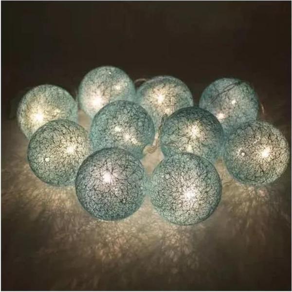 Cordão Luz Luminária De Bolinhas Azul Led 10 Bolas 2m 2023 - Art House Imagem de Cordão Luz Luminária De Bolinhas Azul Led 10 Bolas 2m 2023