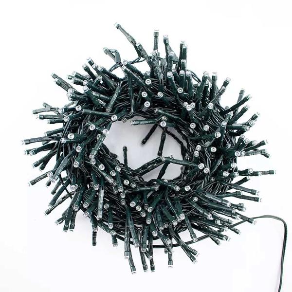 Imagem de Cordão Natal Pisca 8 Funções 300 Leds 30m Branco Frio Bivolt Uso Externo 14725-PL