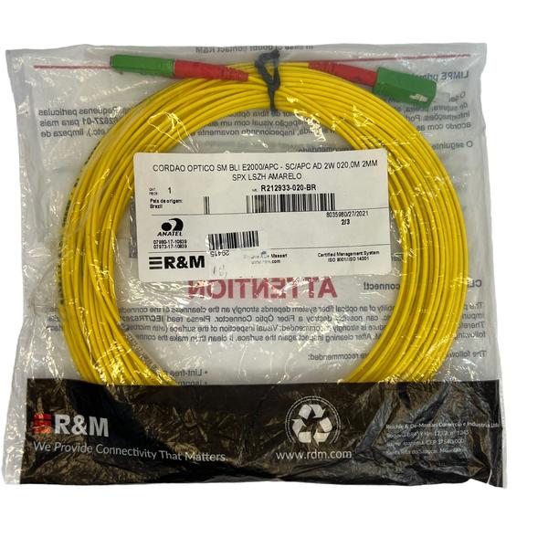 Imagem de Cordão Óptico E2000-apc Sc-apc 20m Sm 2mm Amarelo Lszh