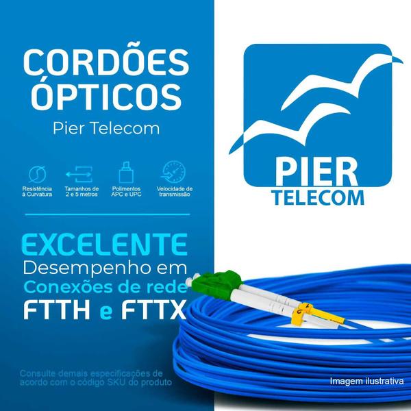 Cordão Óptico Simplex SM Monomodo SC-APC/SC-APC com Diâmetro de 2mm e Comprimento de 2 Metros - Pier Telecom Imagem de Cordão Óptico Simplex SM Monomodo SC-APC/SC-APC com Diâmetro de 2mm e Comprimento de 2 Metros - Pier Telecom