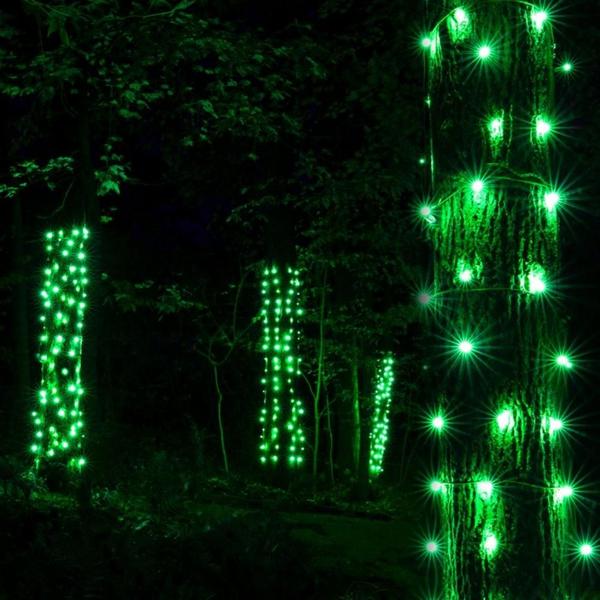 Imagem de Cordão Pisca 100 Led Prova Dágua Fixo Verde Fio Verde 10m Decor Natal 220v