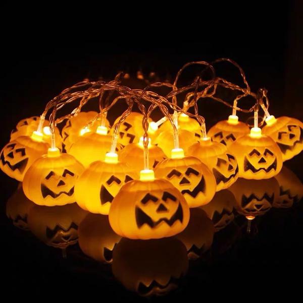 Imagem de Cordão Pisca De Led Abóbora Halloween Decoração Pilha