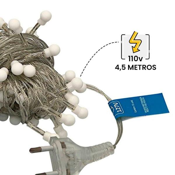 Cordao Pisca Led 40 Bolinhas Branco Quente - Wincy Natal Imagem de Cordao Pisca Led 40 Bolinhas Branco Quente