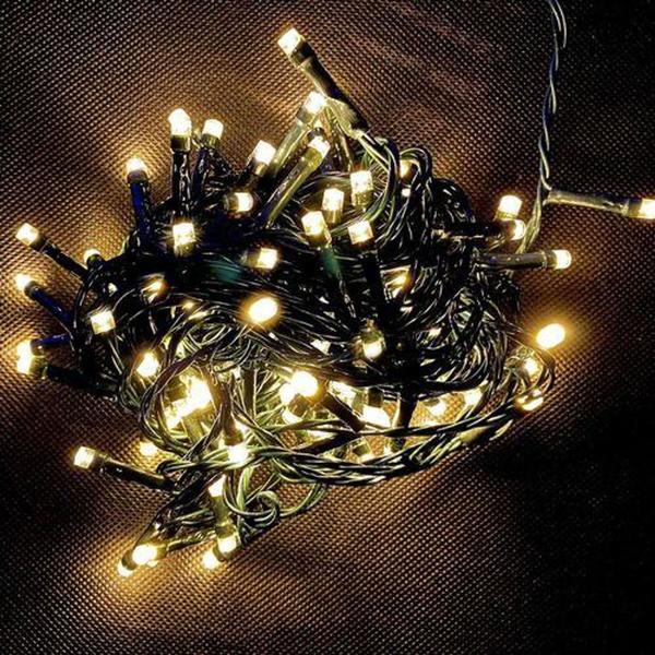 Imagem de Cordão Pisca Led Branco Quente 8m Enfeite Natal 100 Leds