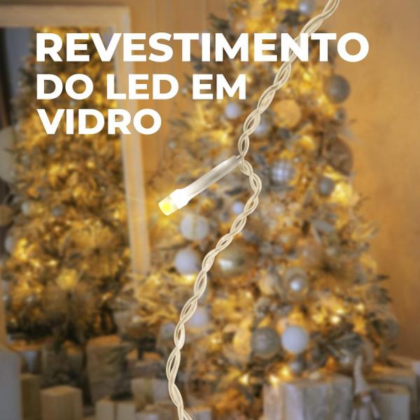 Imagem de Cordão Pisca Pisca De Led Para Decoração Natalina 9m 100leds 110V Quente