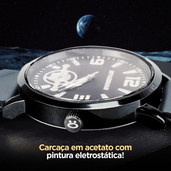 Imagem de Cordão prata + relogio masculino aço inox preto relogio cordao ajustavel presente casual silicone