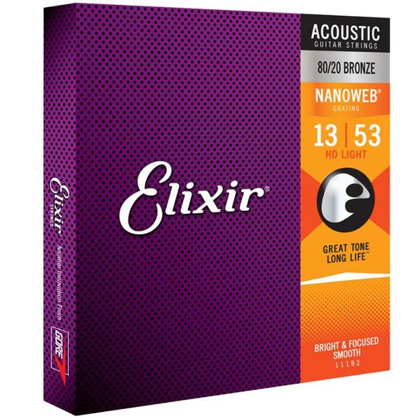 Imagem de Cordas 013 80/20 bronze p/violao aço 013-053 elixir 2 pctes