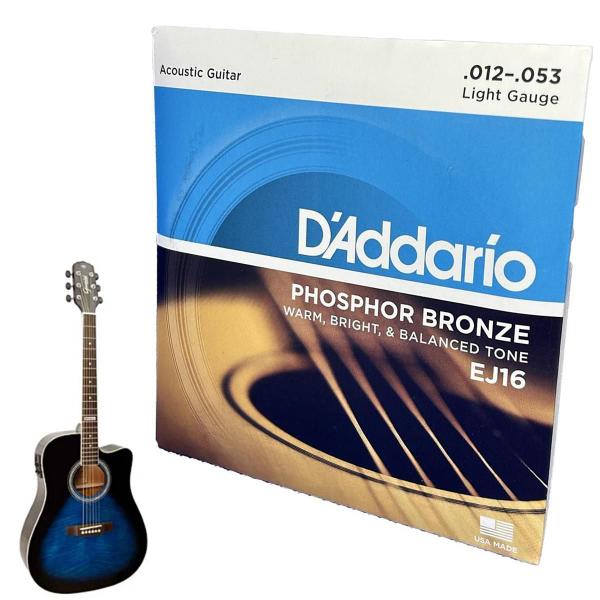 Imagem de Cordas Aço D'Addario Phosphor Violão Ej16 Tensão 012 Bronze