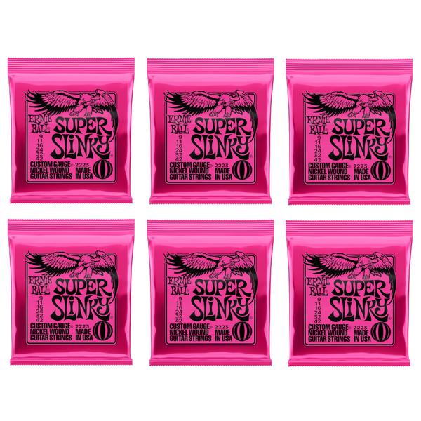 Imagem de Cordas de guitarra elétrica Ernie Ball Super Slinky 9-42, pacote com 6