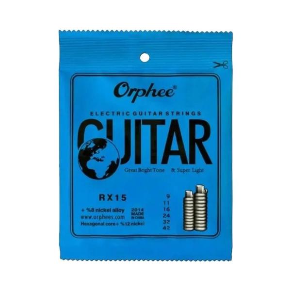 Imagem de Cordas para Guitarra Elétrica Orphee Rx15/17/19 - Super Leves - Liga de Níquel