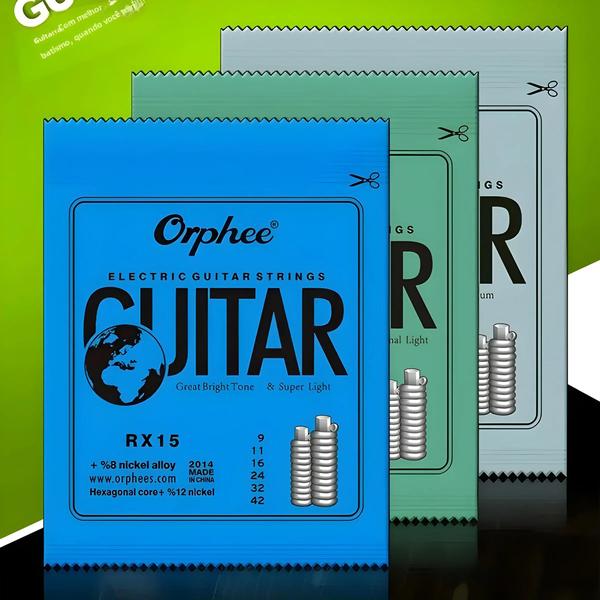 Imagem de Cordas para Guitarra Elétrica Orphee Rx15/17/19 - Super Leves - Liga de Níquel