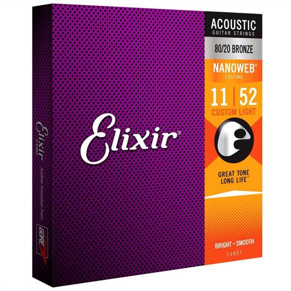 Imagem de Cordas Para Violão Aço 010 Elixir Made In Usa C/ Nota Fiscal