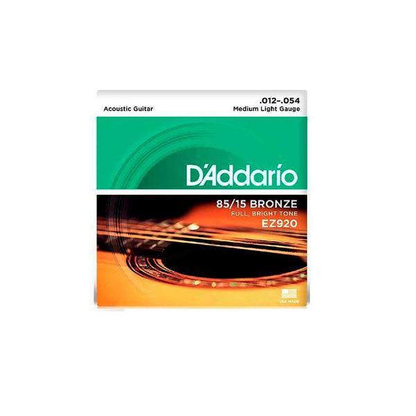 Imagem de Cordas Para Violão Aço D Addario Bronze 85/15 Ez920 .012-.054