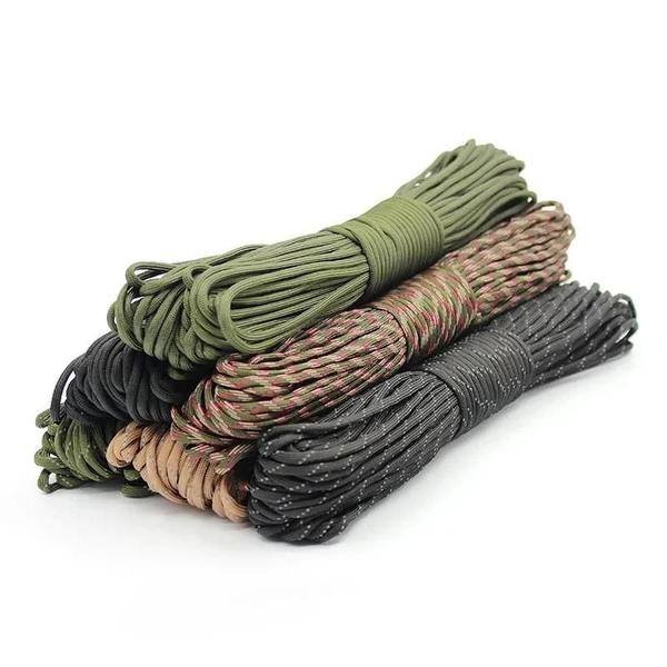 Imagem de Cordas Táticas de Paracord 550 - 4mm de Diâmetro, 31m, 7 Núcleos - Ideal para Acampamento e Trekking