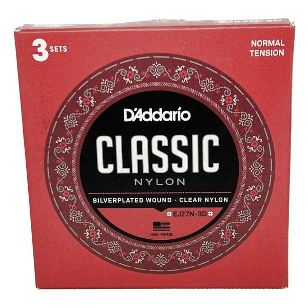 Imagem de Cordas Violão D'Addario EJ 27 N Nylon Transparente - 3 Jogos